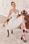 Load image into Gallery viewer, LA Merchandise LARY019 Beaded Corset Bodice Tulle A-Line Hoco Dress - OFF WHITE - Dress LA Merchandise
