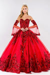 Load image into Gallery viewer, LA Merchandise LAS1914 Wholesale Ball Gown With Detachable Sleeves - RED - Dress LA Merchandise
