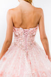 Load image into Gallery viewer, LA Merchandise LAS1939 3D Floral Applique Quince Ball Gown w/ Hooded Mesh Cloak - - Dress LA Merchandise