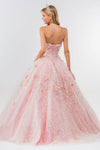 Load image into Gallery viewer, LA Merchandise LAS1939 3D Floral Applique Quince Ball Gown w/ Hooded Mesh Cloak - - Dress LA Merchandise