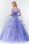 Load image into Gallery viewer, LA Merchandise LAS1939 3D Floral Applique Quince Ball Gown w/ Hooded Mesh Cloak - - Dress LA Merchandise