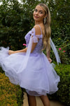 Load image into Gallery viewer, LAS3513 Wholesale Spaghetti Strap Homecoming Dress with Off-Shoulder Ribbon Bow &amp; Corset Back