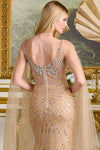 Load image into Gallery viewer, Wholesale Beaded Sequin Fitted Prom Dress with Cape Sleeves V-Neck Evening Gown by LAS3665