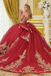 Load image into Gallery viewer, Wholesale Off-Shoulder Beaded Illusion Corset Lace Appliqué Glitter Tulle Ballgown Quinceañera Gown by LAS3673 - - Quinceanera Dress LAS