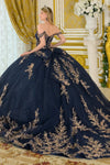 Load image into Gallery viewer, Wholesale Off-Shoulder Floral Embroidered Corset Ballgown Quinceañera Gown with Train by LAS3674