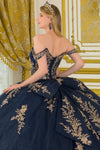 Load image into Gallery viewer, Wholesale Off-Shoulder Floral Embroidered Corset Ballgown Quinceañera Gown with Train by LAS3674