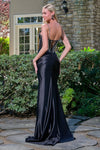Load image into Gallery viewer, LAS3686 Wholesale Satin Corset Prom Dress with Beaded Rhinestone Bodice Lace-Up Back &amp; Train