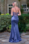 Load image into Gallery viewer, Wholesale Sleeveless Corset Prom Dress Jewel Satin Fitted Gown with Sheer Mesh Bodice by LAS3696 - - Long Formal Dresses LAS