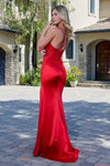 Cargar imagen en el visor de la galería, LAS3700 Wholesale Beaded Corset Prom Dress Long Satin Fitted Gown with High Slit Lace-Up Back - - Long Prom Dress LA Merchandise