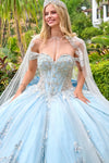 Load image into Gallery viewer, Wholesale Off-Shoulder Corset Quinceañera Ball Gown with Detachable Cape &amp; Back Bow by LAS3707 - - Quinceanera Dress LAS