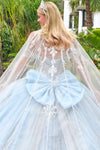 Load image into Gallery viewer, Wholesale Off-Shoulder Corset Quinceañera Ball Gown with Detachable Cape &amp; Back Bow by LAS3707 - - Quinceanera Dress LAS