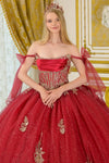 Load image into Gallery viewer, Wholesale Off-Shoulder Glitter Tulle Corset Dress with Embroidery &amp; Detachable Bow by LAS3710 - - Quinceanera Dress LAS
