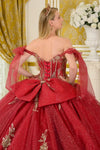 Load image into Gallery viewer, Wholesale Off-Shoulder Glitter Tulle Corset Dress with Embroidery &amp; Detachable Bow by LAS3710 - - Quinceanera Dress LAS