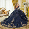 Load image into Gallery viewer, Wholesale Off-Shoulder Glitter Tulle Corset Dress with Embroidery &amp; Detachable Bow by LAS3710 - - Quinceanera Dress LAS