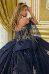 Load image into Gallery viewer, Wholesale Off-Shoulder Glitter Tulle Corset Dress with Embroidery &amp; Detachable Bow by LAS3710 - - Quinceanera Dress LAS