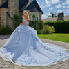 Load image into Gallery viewer, Wholesale Off-Shoulder Beaded Illusion Corset 3D Floral Glitter Tulle Ballgown by LAS3720 - - Quinceanera Dress LAS