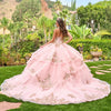 Load image into Gallery viewer, Wholesale Strapless Sweetheart Beaded Corset Multi-Tier Glitter Tulle Ball Gown by LAS3724 - - Quinceanera Dress LAS