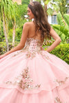 Load image into Gallery viewer, Wholesale Strapless Sweetheart Beaded Corset Multi-Tier Glitter Tulle Ball Gown by LAS3724 - - Quinceanera Dress LAS