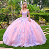 Load image into Gallery viewer, Wholesale Off-Shoulder Beaded Illusion Corset Glitter Tulle Bow Back Ball Gown by LAS3753 - - Quinceanera Dress LAS