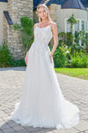 Load image into Gallery viewer, Wholesale Spaghetti Strap Floral Lace Appliqué Illusion Corset A-Line Bridal Gown by LAS3755 - OFF WHITE - Wedding Dress LAS