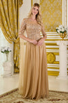 Load image into Gallery viewer, Wholesale Sequin Beaded Mother of the Bride Dress Floor-Length Gown with 1/2 Sleeves by LAS3788 - CHAMPAGNE - Mother of the Bride Dress LAS
