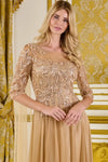 Load image into Gallery viewer, Wholesale Sequin Beaded Mother of the Bride Dress Floor-Length Gown with 1/2 Sleeves by LAS3788 - - Mother of the Bride Dress LAS