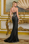 Cargar imagen en el visor de la galería, LAS3790 Wholesale Strapless Sweetheart Prom Dress with Rhinestone-Beaded Corset Bodice &amp; Train - - Long Formal Dress LA Merchandise