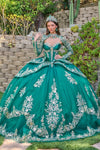 Load image into Gallery viewer, LAS3800 Emerald Green Wholesale Quinceañera Ball Gown Sweetheart Dress with Detachable Long Sleeves