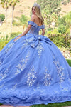 Load image into Gallery viewer, LAS3812 Dusty Blue Wholesale Quinceañera Ball Gown Sweet 16 Dress with Floral Applique &amp; Bow - - Quinceanera Dress LAS
