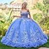 Load image into Gallery viewer, LAS3812 Dusty Blue Wholesale Quinceañera Ball Gown Sweet 16 Dress with Floral Applique &amp; Bow - - Quinceanera Dress LAS