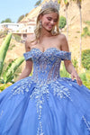 Load image into Gallery viewer, LAS3812 Dusty Blue Wholesale Quinceañera Ball Gown Sweet 16 Dress with Floral Applique &amp; Bow - - Quinceanera Dress LAS