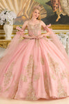 Load image into Gallery viewer, LAS3814 Dusty Rose Wholesale Sequin Glitter Dress with Detachable Ruffled Sleeves Ball Gown - DUSTY ROSE - Quinceanera Dress LAS