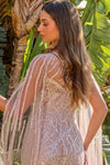 Load image into Gallery viewer, LAS3831 Dusty Rose Wholesale Sequin Beaded Sheath Mother of the Bride Dress Cape Sleeve Evening Gown