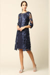 Load image into Gallery viewer, LA Merchandise LAV3351 Short Mother of Bride Attached Jacket Dress - NAVY - Dress LA Merchandise