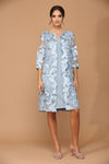 Load image into Gallery viewer, LA Merchandise LAV3351 Short Mother of Bride Attached Jacket Dress - DUSTY BLUE - Dress LA Merchandise