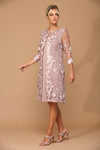Load image into Gallery viewer, LA Merchandise LAV3351 Short Mother of Bride Attached Jacket Dress - MAUVE - Dress LA Merchandise
