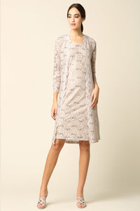 LA Merchandise LAV3365 Short 2-PC Lace Mother of Bride Dress & Jacket - SAND CHAMPAGNE - Dress LA Merchandise