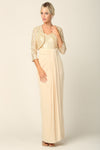Load image into Gallery viewer, LA Merchandise LAV3406 2-PC Bolero Jacket Mother of the Bride Dress - CHAMPAGNE - Dress LAV