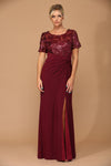Load image into Gallery viewer, LA Merchandise LAV3439 Long Stretchy Mother of Bride Formal Dress - BURGUNDY - Dress LA Merchandise