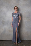 Load image into Gallery viewer, LA Merchandise LAV3439 Long Stretchy Mother of Bride Formal Dress - CHARCOAL - Dress LA Merchandise