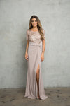 Load image into Gallery viewer, LA Merchandise LAV3439 Long Stretchy Mother of Bride Formal Dress - MOCHA - Dress LA Merchandise