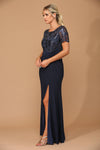 Load image into Gallery viewer, LA Merchandise LAV3439 Long Stretchy Mother of Bride Formal Dress - NAVY - Dress LA Merchandise