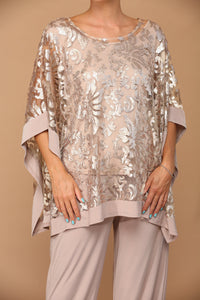 LA Merchandise LAV3443 Formal Pant Set W/ Sequin Cape Overlay - - Dress LA Merchandise