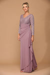 Load image into Gallery viewer, LA Merchandise LAV3451 Mother of the Bride Lace Long Gown - MAUVE - Dress LAV