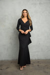 Load image into Gallery viewer, LA Merchandise LAV3472 Stretch Jersey Glitter MOB Evening Dress - BLACK - Dress LAV