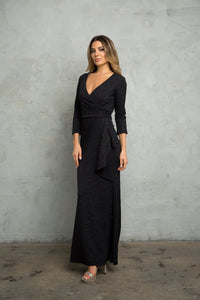 LA Merchandise LAV3472 Stretch Jersey Glitter MOB Evening Dress - - Dress LA Merchandise