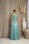 Load image into Gallery viewer, LA Merchandise LAV5261 Sequin Short Sleeve A-Line MOB Gown - - Dress LAV