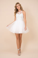 Load image into Gallery viewer, LA Merchandise LAXB652 Halter Fit &amp; Flare Short Bridesmaids Dress - WHITE - LA Merchandise