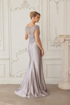 Load image into Gallery viewer, Wholesale Beaded Illusion Lace Trumpet Gown with Cascade Slit Mother of Bride Dress by LAXMD155 - - Dress LAX