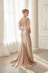 Load image into Gallery viewer, Wholesale Sweetheart Flutter Sleeve Beaded Lace Trumpet Gown with Slit &amp; Sweep Train by LAXME148 - - Dress LAX